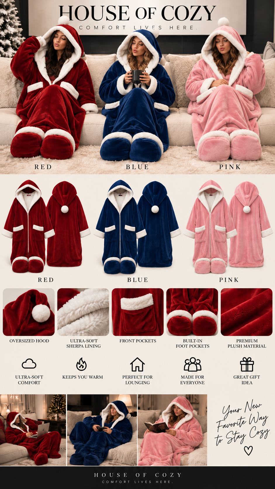 The Cozy Claus™ Heated Blanket Robe 🎅🏼❄️